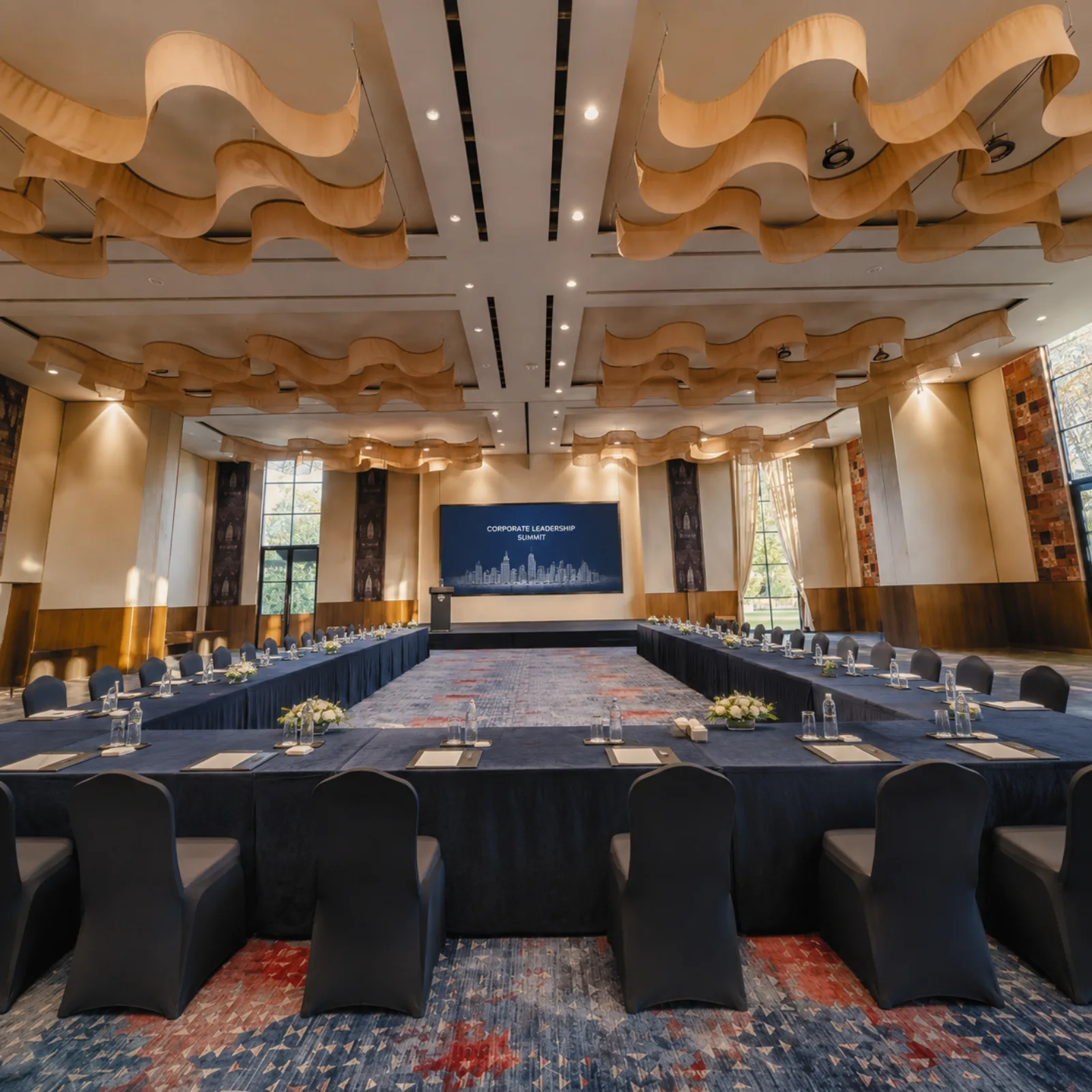 The Aria Grand set in a hollow square for a corporate leadership summit
